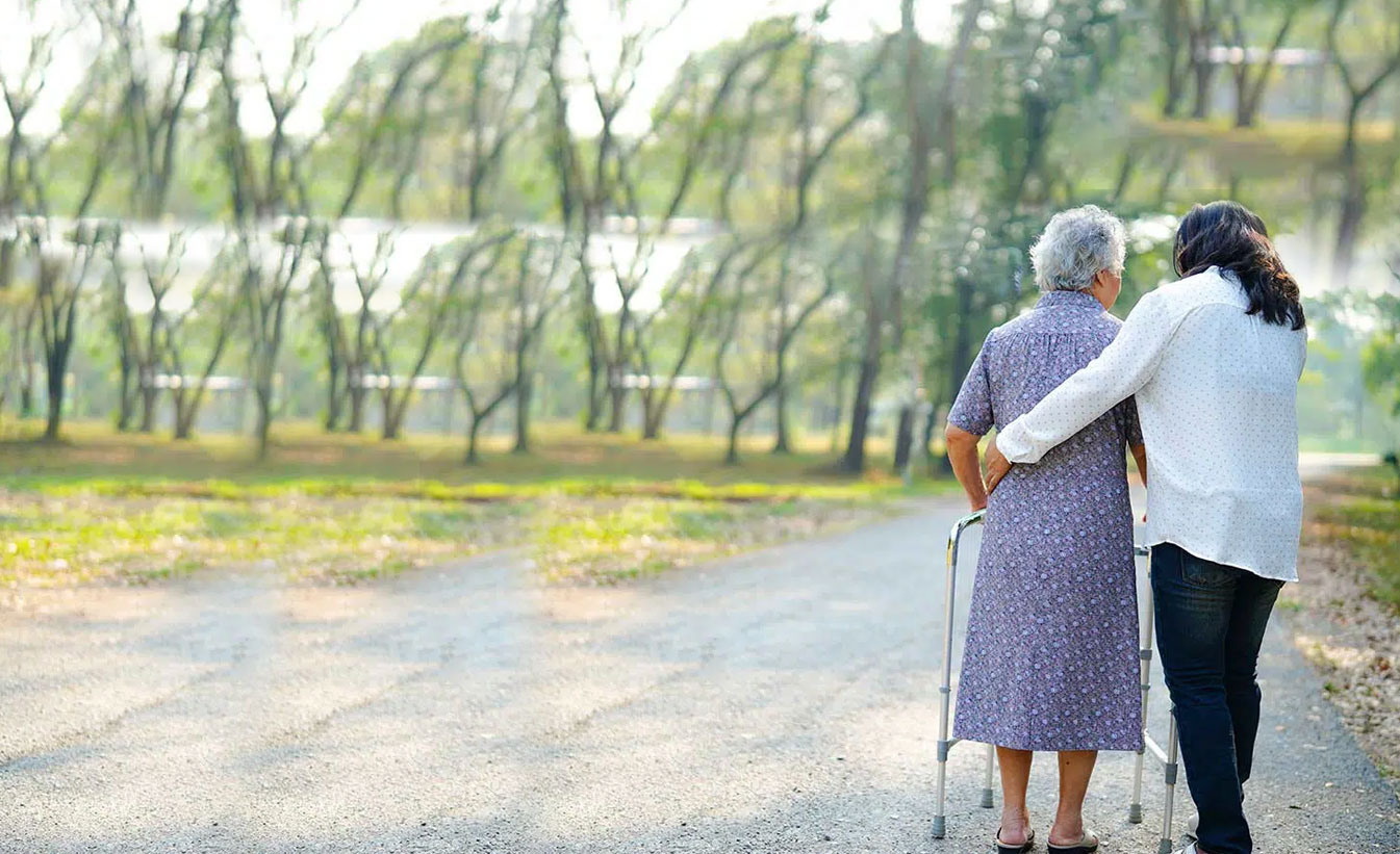 Caregiver and resident enjoying companionship together